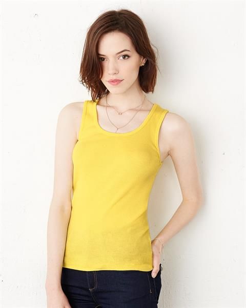 yellow tank top